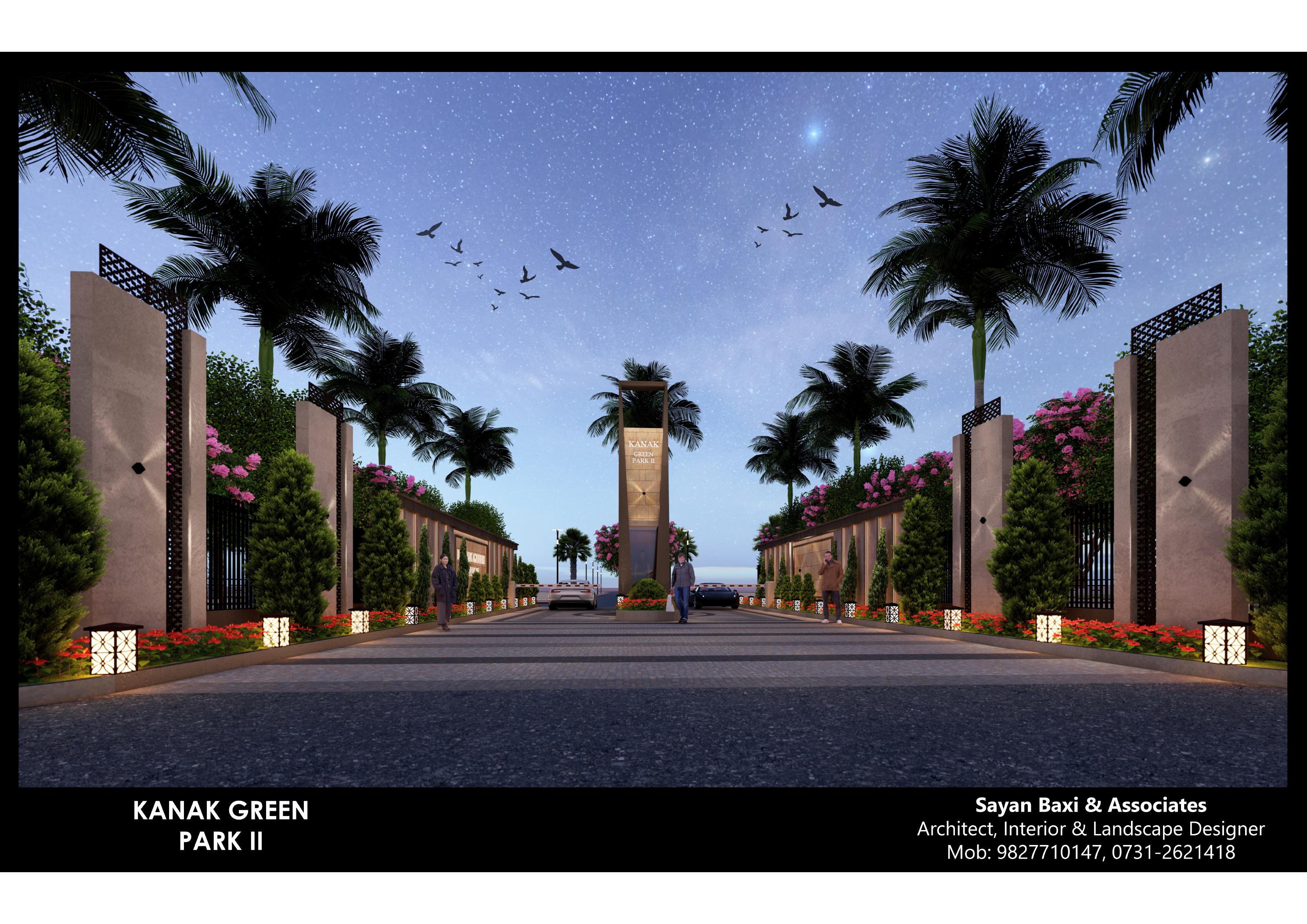 Wide Boulevard Entry — Night View